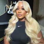 Tinashe hair blonde body wave wig with curtain bangs (4)