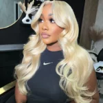 Tinashe hair blonde body wave wig with curtain bangs (5)