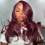 Tinashe hair layered loose wave dark burgundy lace wig (3)