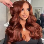 Tinashe hair reddish brown body wave wig with bangs (2)