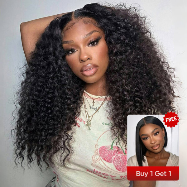 Deep wave HD lace wig with straight bob