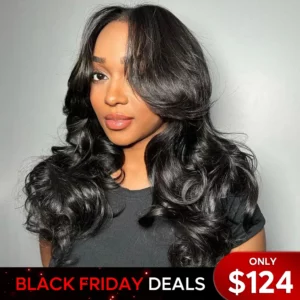 Tinashe hair body wave glueless wig curtain bangs