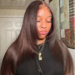 Tinashe hair dark brown layered cut straight wig (2)