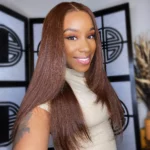 Tinashe hair layered cut straight wig brown color