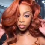 Tinashe hair copper brown loose body wave short wig