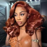 Tinashe hair copper brown loose wave short wig (1)