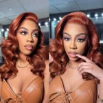 Tinashe hair copper brown loose wave short wig (3)