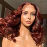 Tinashe hair copper brown loose wave short wig (4)