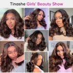 highlight brown layered loose wave short wig 2