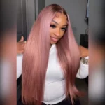 Tinashe hair ash pink straight lace wig 1