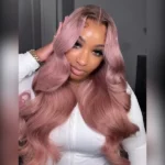 Tinashe hair ash pink straight lace wig 2