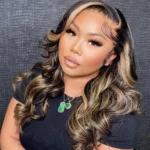 Tinashe hair balayage highlight body wave wig shoulder length (1)