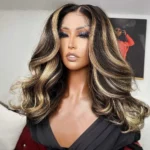 Tinashe hair balayage highlight body wave wig shoulder length (4)