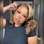 Tinashe hair highlight bouncy loose short wig