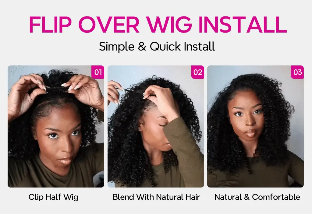 Tinashe hair kinky curly half wig details 6