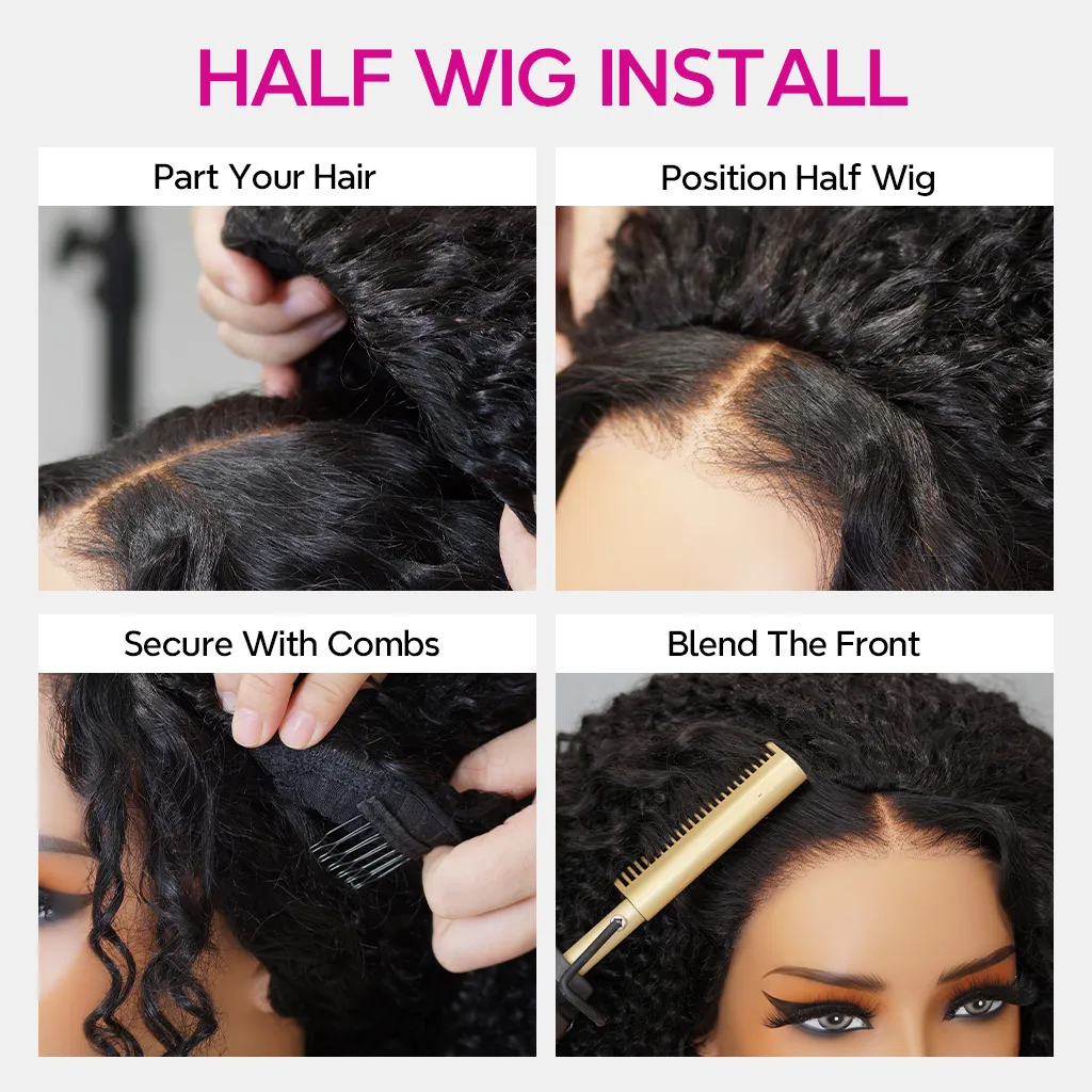 Tinashe hair kinky curly half wig details 7