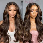 Tinashe hair highlight brown pull go glueless body wave wig (1)
