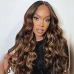 Tinashe hair highlight brown pull go glueless body wave wig (4)