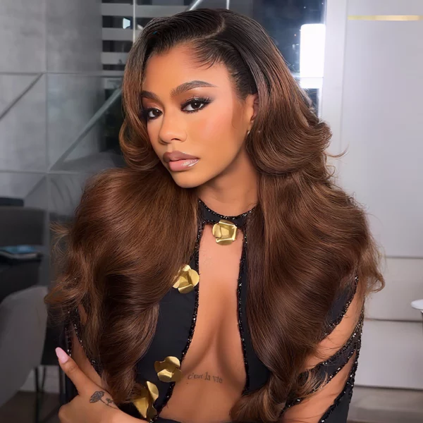 Tinashe hair ombre brown layered loose wave wig (1)