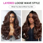 Tinashe hair ombre brown layered loose wave wig (3)