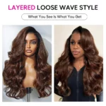 Tinashe hair ombre brown layered loose wave wig (6)