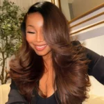 Tinashe hair ombre brown layered loose wave wig (7)