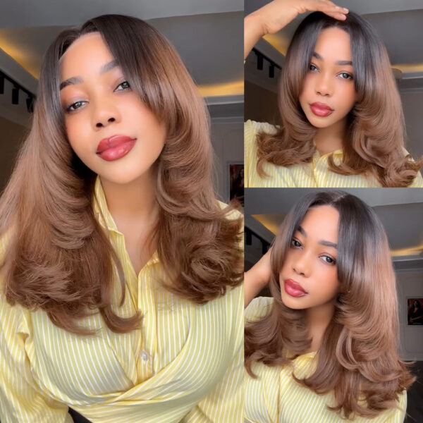 Tinashe hair ombre brown layered cut wig 1