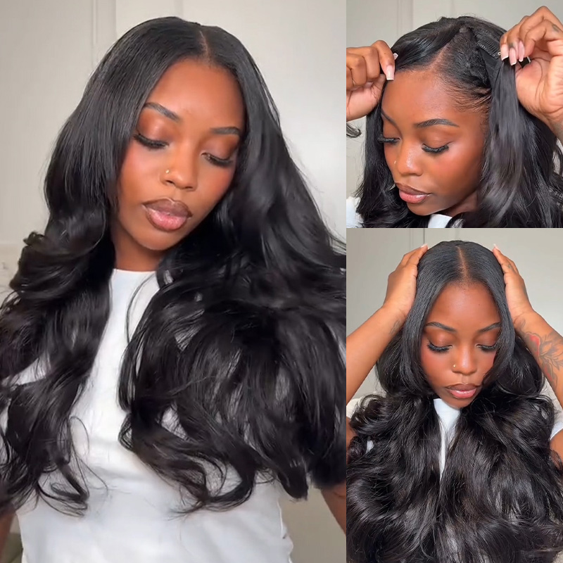 Tinashe Hair Layered Cut Loose Body Wave U Part Wig Human Hair Wig Clip & Go - 26 inch - 250%