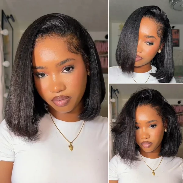 Tinashe Hair kinky straight bob half wig 1