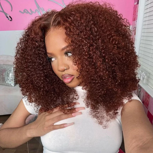 Tinashe hair reddish brown kinky curly bob wig (3)
