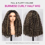 Tinashe hair highlight 1b22 burmese curly half wig 2